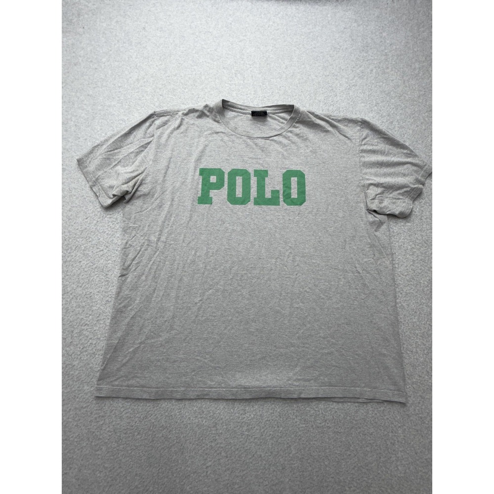 Polo By Ralph Lauren Shirt Mens 2XL Gray POLO Graphic Short Sleeve Crewneck Tee